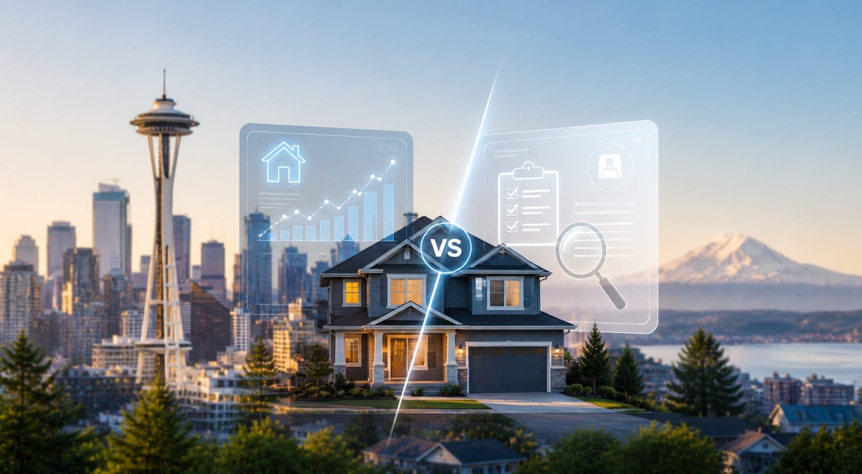 AI valuations versus real appraisals concept image