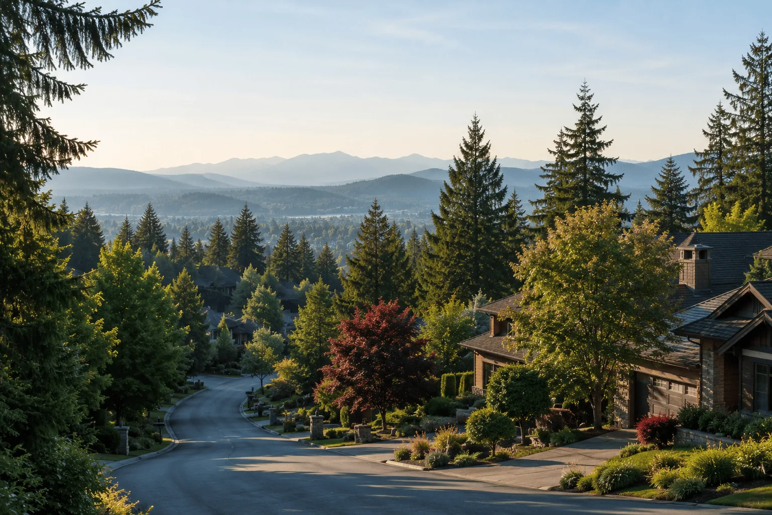 Blue Ridge Seattle secluded residential street with established trees and well-maintained homes