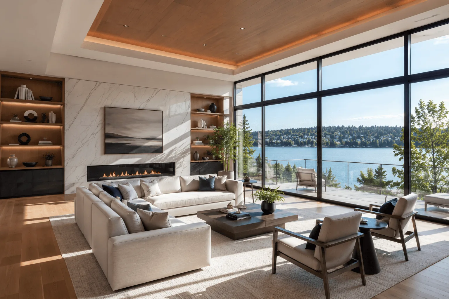 Beautifully staged Seattle home living room, representing the home selling process